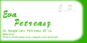 eva petreasz business card